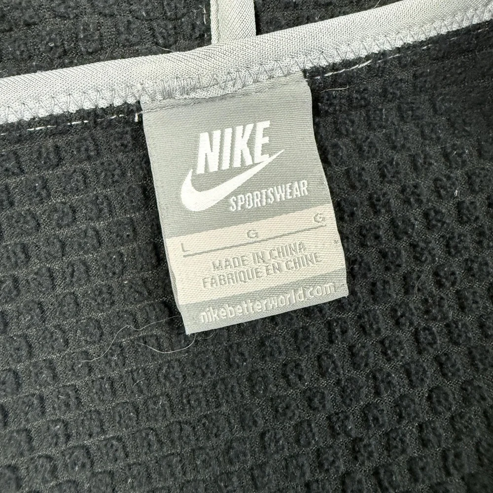 Vintage Nike Hoodie Mens Large Gray Full Zip Sportswear Jacket Waffle Lined Y2K